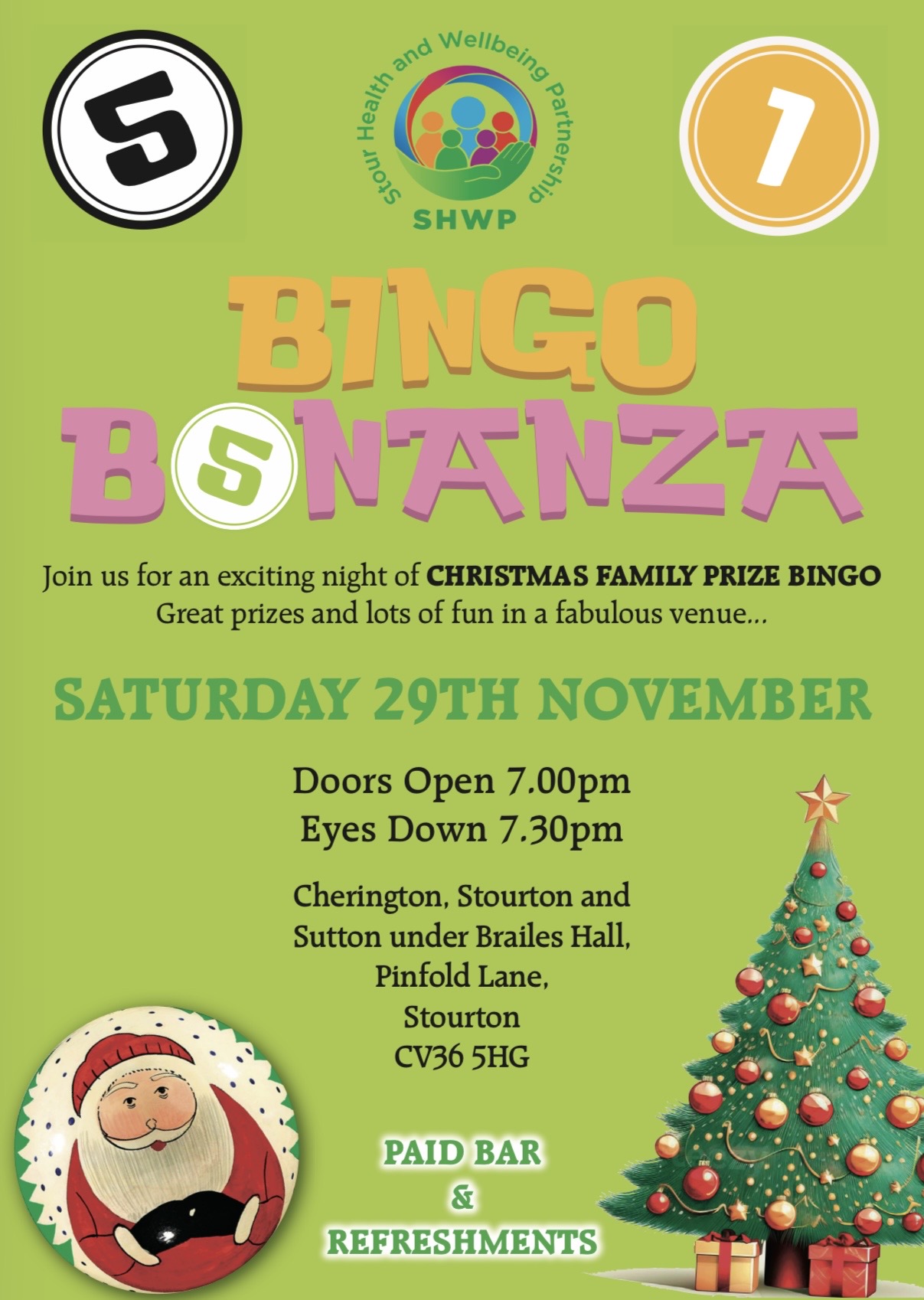 Join the Christmas Family Prize Bingo Bonanza at The Hall Next Saturday ...